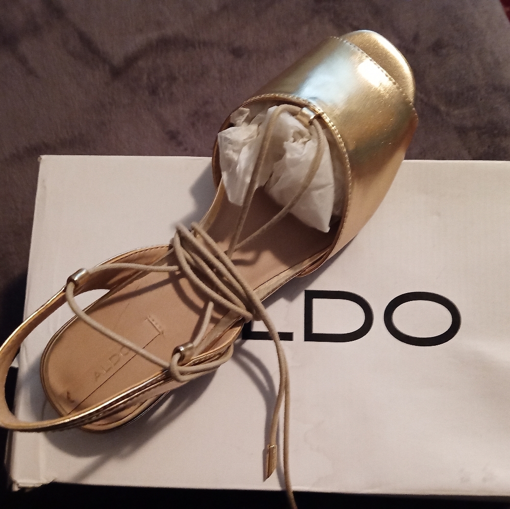 Gold Aldo strappy sandals